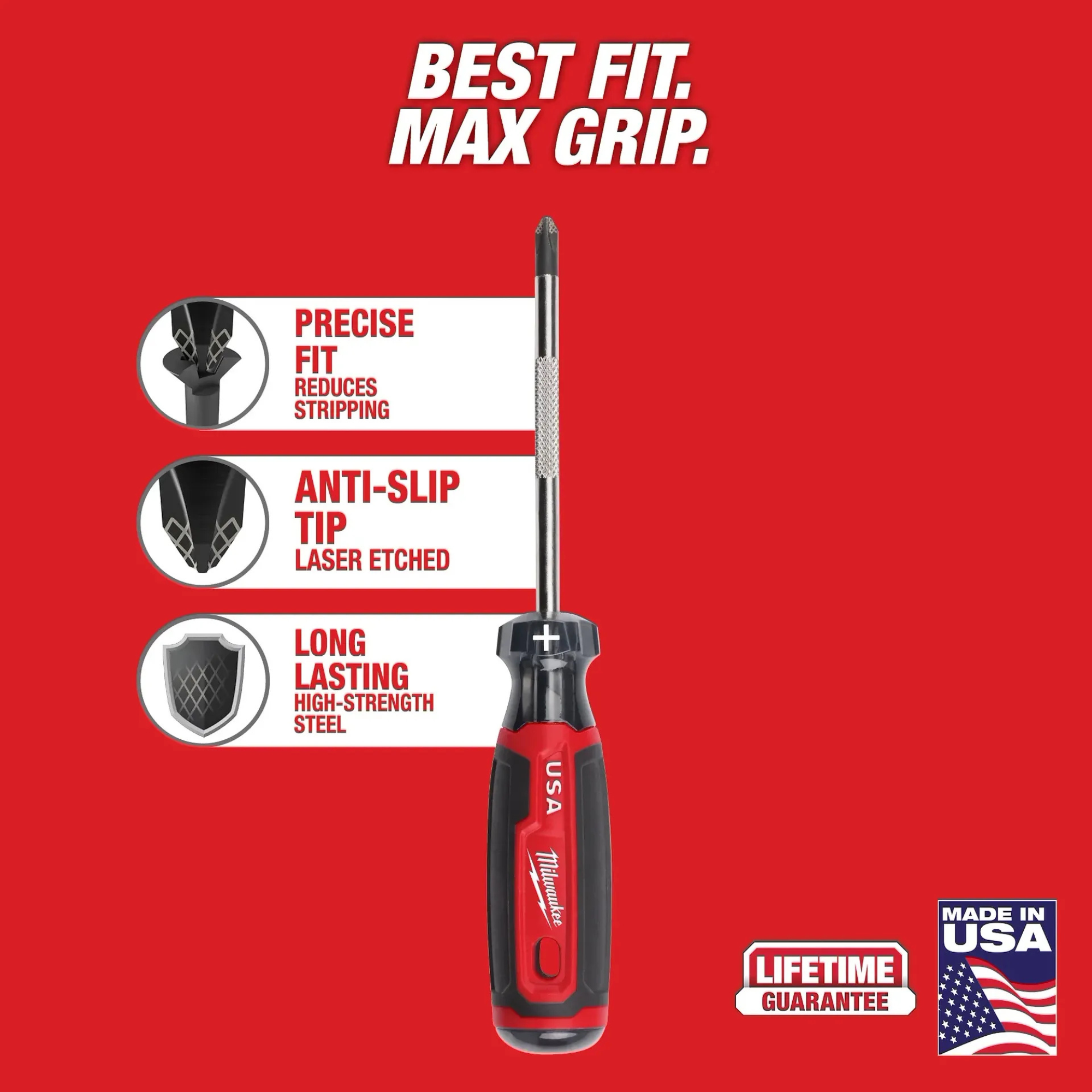 Milwaukee 6PK Cushion Grip Screwdriver Sets from GME Supply